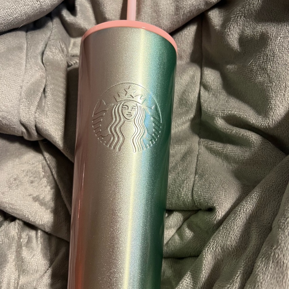 Starbucks Shimmering Green and Pink Tumbler